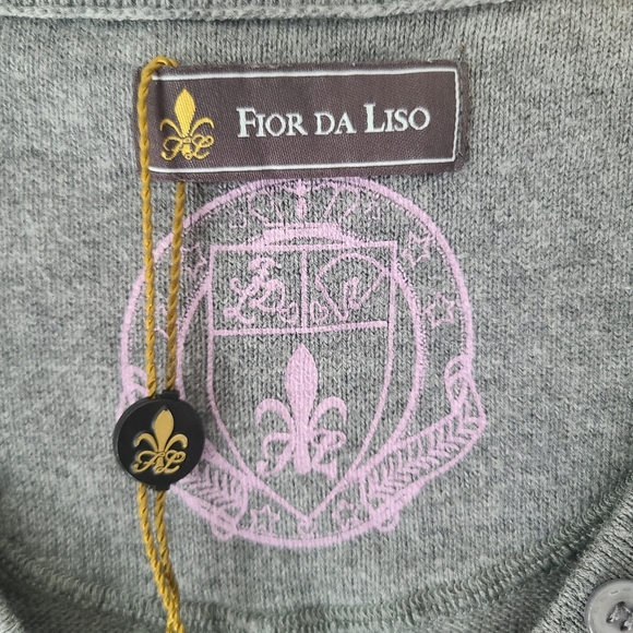 FIOR DA LISO Gray Equestrian V-neck Button Henley Long Sleeve COTTON Sweater XL - Picture 5 of 10